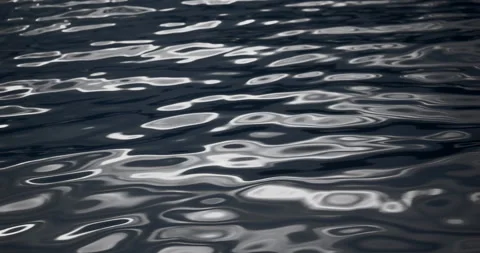 Abstract dark blue water with shimmering reflections in slow motion Stock Footage 334276063