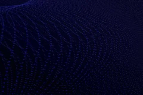 Abstract dark blue wave pattern with dotted lines creating motion effect. Stock Illustration