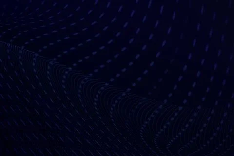 Abstract dark blue wave pattern with dotted lines creating motion effect. Stock Illustration