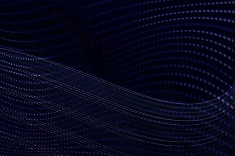 Abstract dark blue wave pattern with dotted lines creating motion effect. Stock Illustration