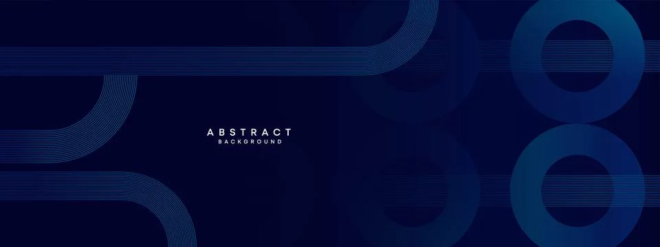 Abstract Dark Blue Waving Circles Lines Technology Geometric Shape Background Stock Illustration