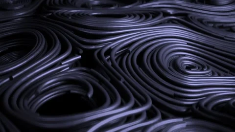 Abstract dark blue waving twisted lines animation movement background clip Stock Footage 327518282