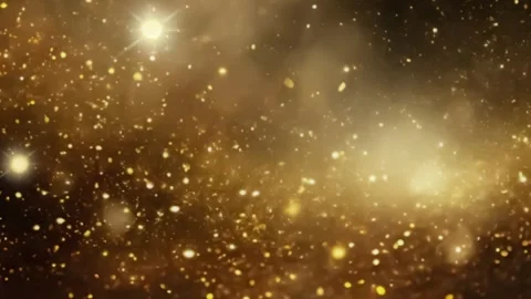 Abstract dark blurry background with bokeh glowing and golden particles Stock Footage 325214477