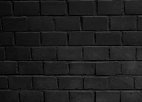 Abstract dark brick wall texture background, black brick wall surface texture Stock Photos