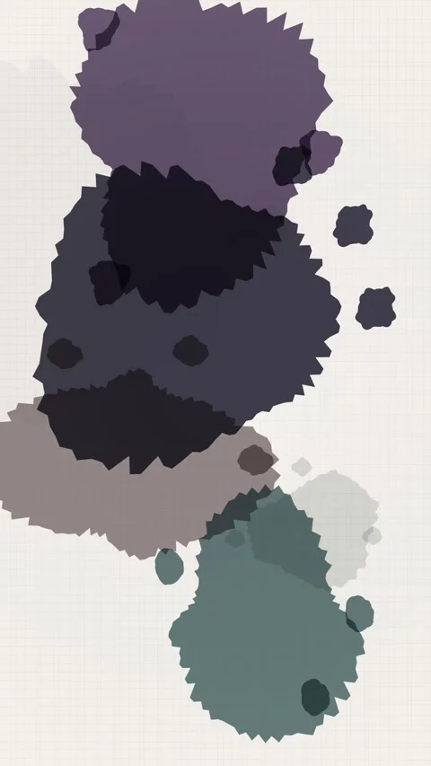 Abstract dark brown and deep green paint splatters on neutral backdrop Stock Footage 345497838