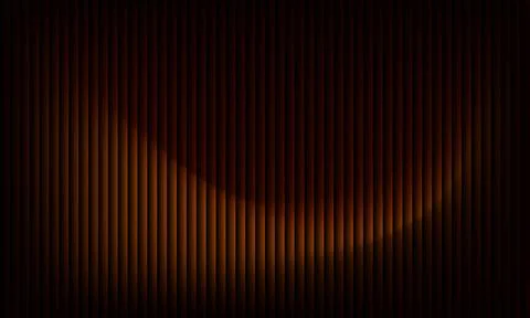 Abstract Dark Brown Background with Vertical Stripe Texture and Curved Oran.. Stock Illustration
