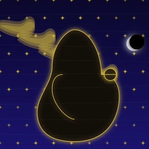 Abstract dark brown organic blob shape against soft sky background Stock Footage 344777855