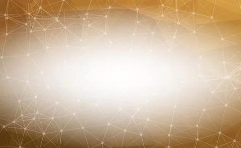 Abstract Dark Brown Polygonal Space Background with Connecting Dots and Lines Stock Illustration