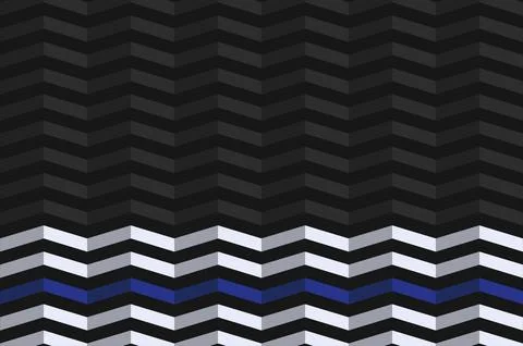 Abstract dark chevron pattern with a thin blue line and white accents Stock Illustration