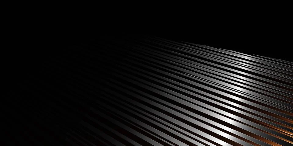 Abstract dark chrome surface background with gouges 3d render illustration Illustrazione stock