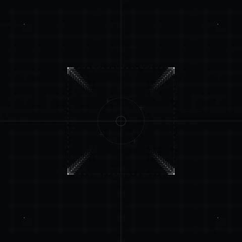 Abstract Dark Circle Pulsing Center with Four Corner Dots, Minimalist Sci-F.. Stock Footage 346283755