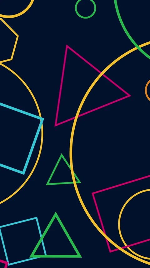 Abstract dark colorful geometric shapes background loop for social media Stock Footage 242534207