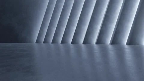 Abstract dark concrete interior with neon stripped light Stock Footage 334840608