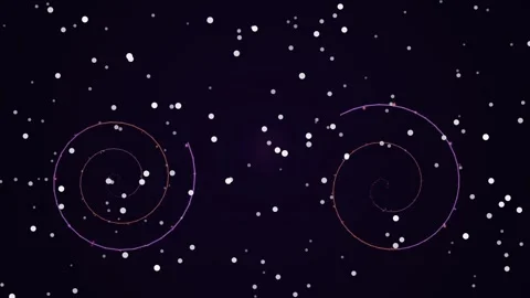 Abstract Dark Cosmic Background with Purple Spirals and Star Particles Stock Footage 334863379