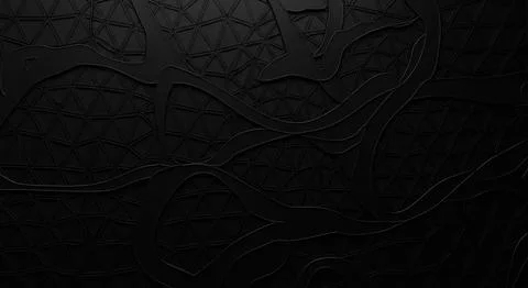 Abstract dark cracked texture with polygonal patterns and wavy lines Stock Illustration
