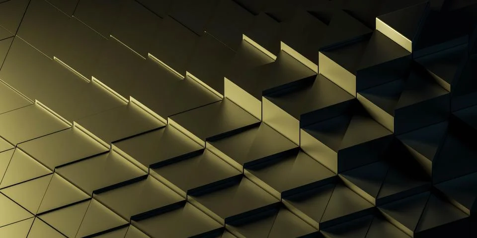 Abstract dark cube pattern geometric shape 3d render illustration Stock Illustration