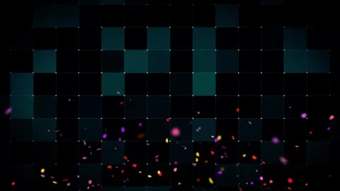Abstract Dark Cyber Grid Background with Rising Colorful Particle Lights Stock Footage 336662049