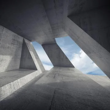 Abstract dark empty concrete room interior 3d Stock Illustration
