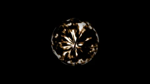Abstract dark energy sphere with white and brown glowing particles motion o.. Stock Footage 325353457