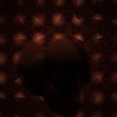 Abstract Dark Floral Pattern with Glowing Orange Accents and Blurred Foregr.. Stock Footage 346284041