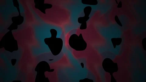 Abstract Dark Fluid Art With Bird Silhouettes Flying. Stock Footage 345676032