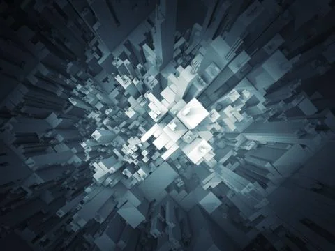 Abstract dark futuristic 3d structure perspective Illustrazione stock