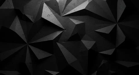 Abstract dark geometric background with 3d shapes and modern minimalist desig Stock Illustration