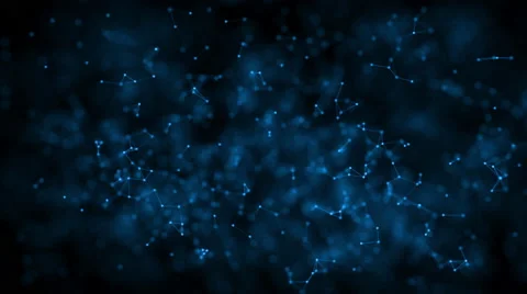 Abstract dark geometric background with blue lines and dots Stock Footage 66547111