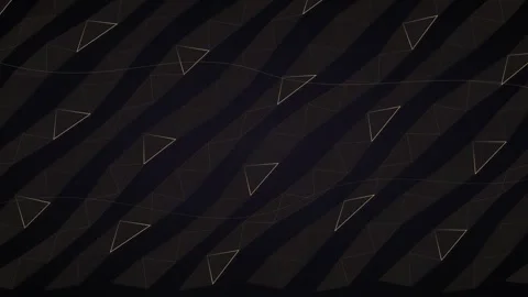 Abstract dark geometric background with golden line triangles Stock Footage 335939236