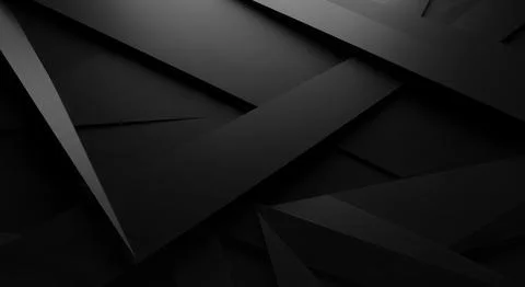 Abstract dark geometric background with layered black triangles and modern .. Stock Illustration