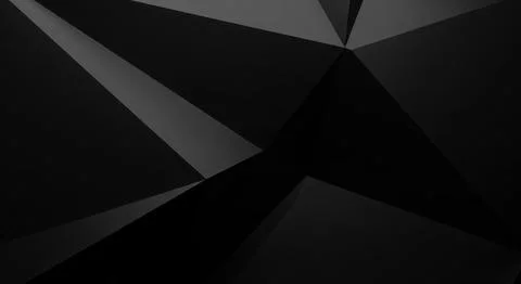 Abstract dark geometric background with overlapping black and gray polygons Stock Illustration