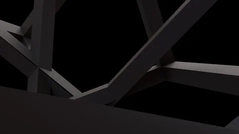 Abstract Dark Geometric Beams in a Dramatic 3D Background Stock Illustration
