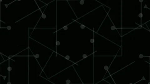 Abstract Dark Geometric Network Pattern with Hexagons and Connecting Dots B.. Stock Footage 333083579
