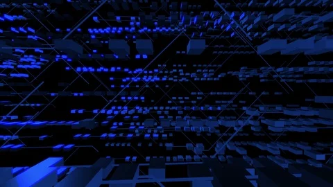 Abstract dark geometric shapes blue background Video stock 89557655