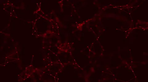 Abstract dark geometrical background with red lines and dots Vídeo Stock 66684513
