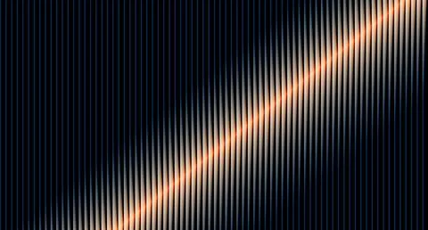 Abstract Dark Gradient Background with Glowing Orange Slash and Vertical Ri.. Stock Illustration