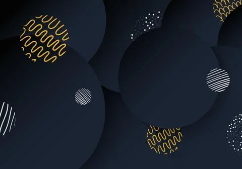 Abstract of dark gradient blue circle pattern template decoration design Illustrazione stock