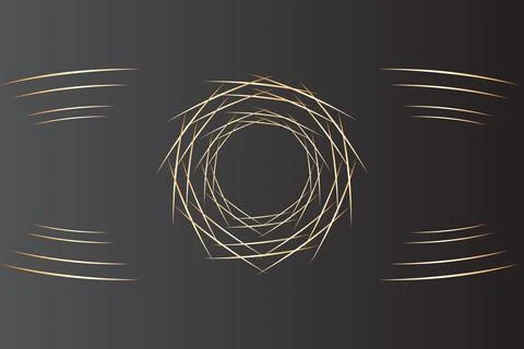 Abstract dark gradient design with golden shapes and smooth curves Stock Illustration