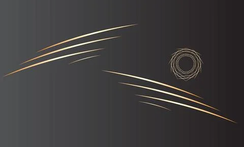Abstract dark gradient design with golden shapes and smooth curves Stock Illustration