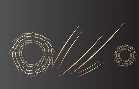 Abstract dark gradient design with golden shapes and smooth curves Stock Illustration