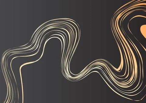 Abstract dark gradient design with golden shapes and smooth curves Stock Illustration