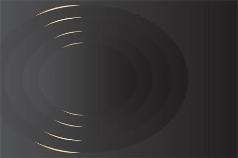 Abstract dark gradient design with golden shapes and smooth curves Stock Illustration