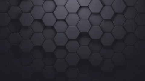 Abstract dark gray hexagonal pattern background with subtle light and shadow Stock Illustration