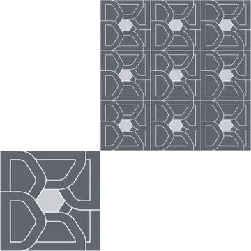 Abstract dark gray pattern from geometric shapes with pattern unit. Stock Illustration