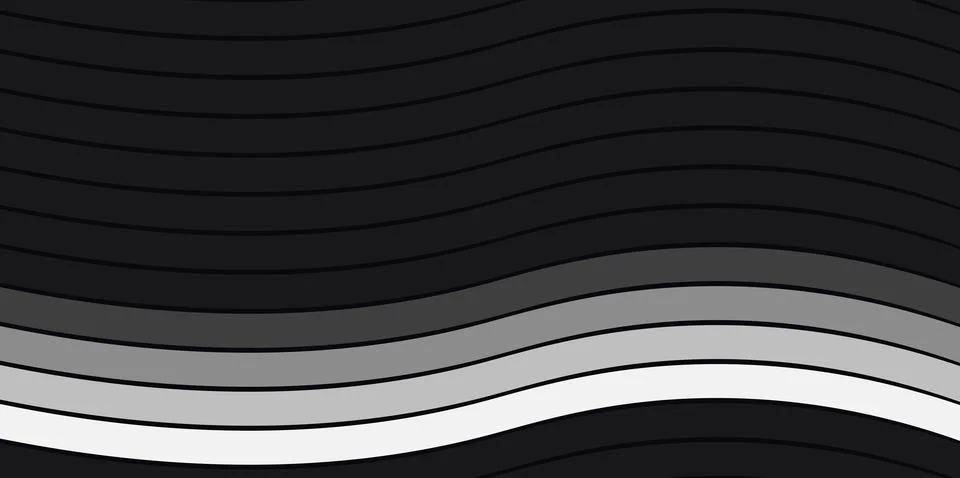 Abstract dark gray wavy lines with subtle gradient effect Illustrazione stock