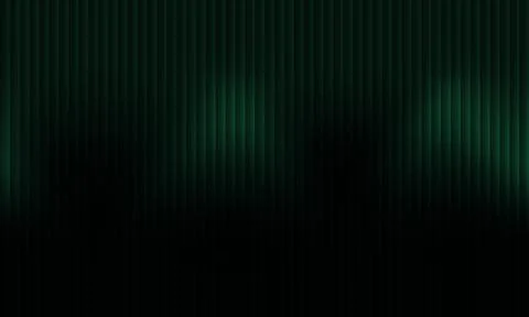 Abstract dark green background with 3D fluted vertical texture and subtle w.. 库存插图