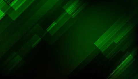 Abstract dark green background with diagonal glowing rectangles and dynamic Stock Illustration