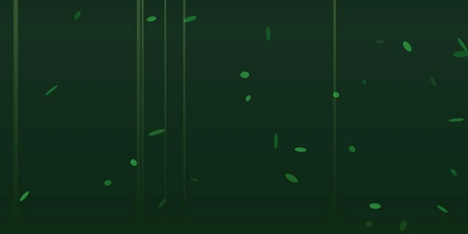 Abstract dark green background with falling leaves Stock Illustration