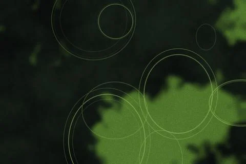 Abstract dark green background with light green circles and organic shapes .. Stock Illustration