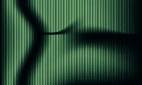 Abstract dark green background with vertical stripes and wavy shadow gradie.. Illustration